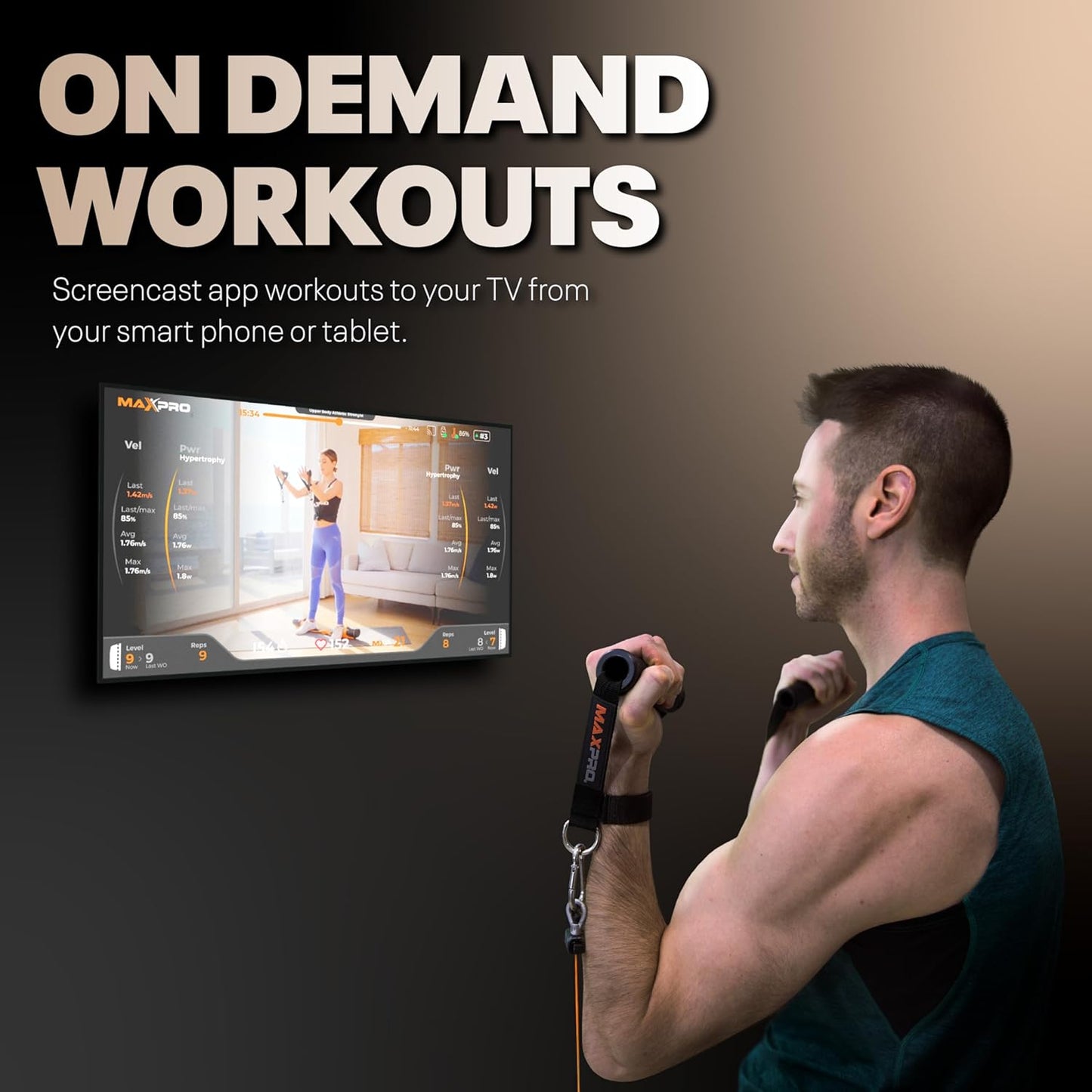 Fitness: Cable Home Gym | as Seen on Shark Tank | Versatile, Portable, Bluetooth Connected | Strength, HIIT, Cardio, Plyometric, Powerful 5-300Lbs Resistance