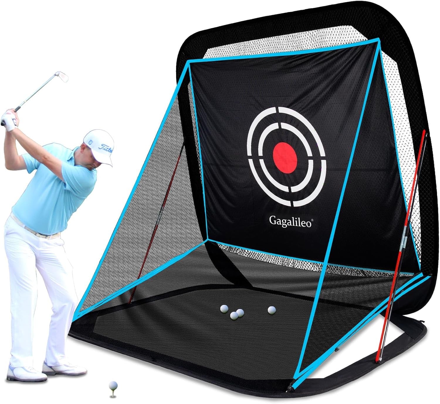 Golf Practice Hitting Nets for Backyard Driving Indoor Use Heavy Duty Practice Golf Driving Nets for Backyard Premium Portable Golf Impact Nets Cages with Frame and Net for Men