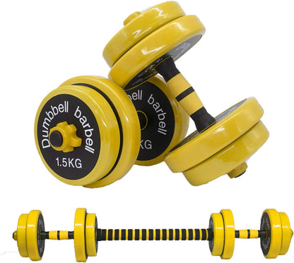 Adjustable Dumbbell Barbell Weight Pair, Free Weights Set 2-In-1 22LB/33LB/44LB/66LB, Weights Dumbbells Set with Rod, Non-Slip Handles, All-Purpose, Home, Gym, Office