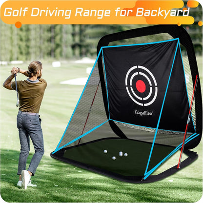 Golf Practice Hitting Nets for Backyard Driving Indoor Use Heavy Duty Practice Golf Driving Nets for Backyard Premium Portable Golf Impact Nets Cages with Frame and Net for Men