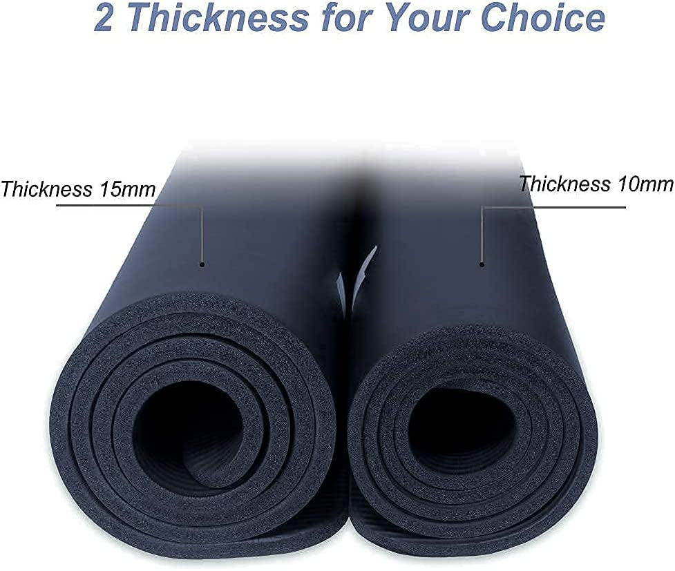 Yoga Mat Large Exercise Mat, 6X4-Ft 10Mm Thick Workout Mat, Ultra Comfortable Yoga Fitness Mat for Home Yoga, Pilates, Stretching - Navy